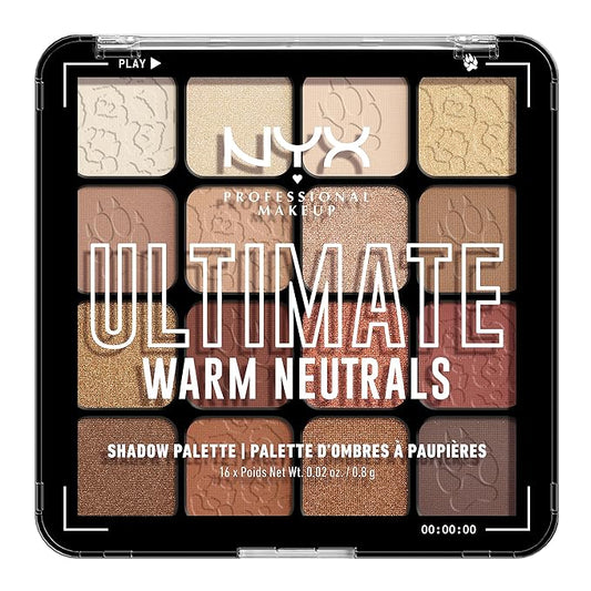 NYX PROFESSIONAL MAKEUP, Ultimate Shadow Palette, Eyeshadow Palette - Warm Neutrals-Velvo Beauty