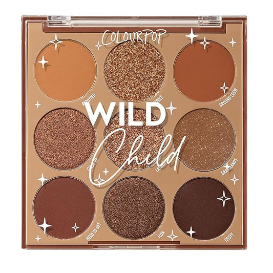 ColourPop Wild Child Eyeshadow Palette - Rich Chocolate Brown Eye Makeup Palette with Matte, Metallic, Matte Sparkle & Glitter Finishes - High-Pigment Eye Makeup with a Long-Wearing Formula (0.3 oz)-Velvo Beauty