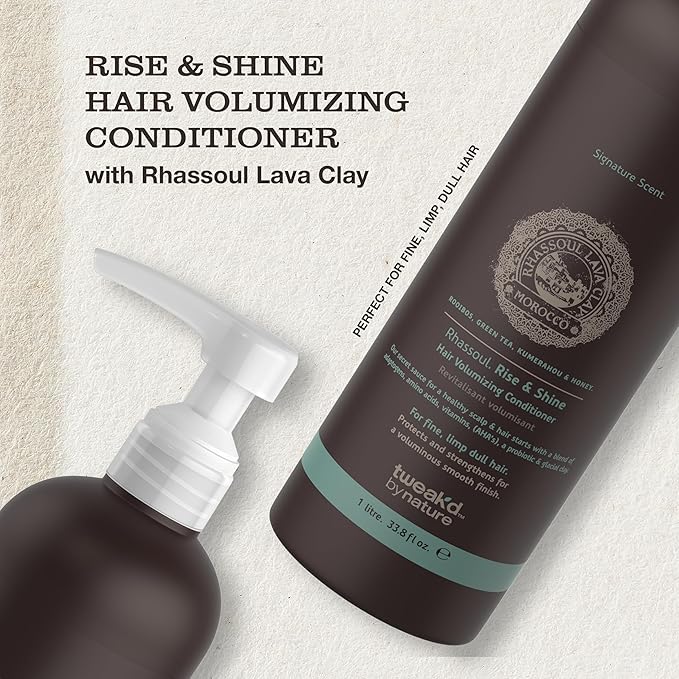Tweak’d by Nature - Rise & Shine Hair Volumizing Conditioner for Fine Hair, Paraben Free and Sulfate Free Conditioner, Hydrating Hair Care for Soft, Tangle-Free Finish (33.8 ounces)-Velvo Beauty
