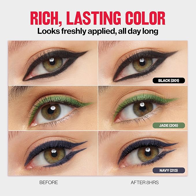 Revlon ColorStay Pencil Waterproof Eyeliner, Smudge-Proof, Eye Makeup with Built-In Sharpener, 206 Jade, 0.01 oz-Velvo Beauty