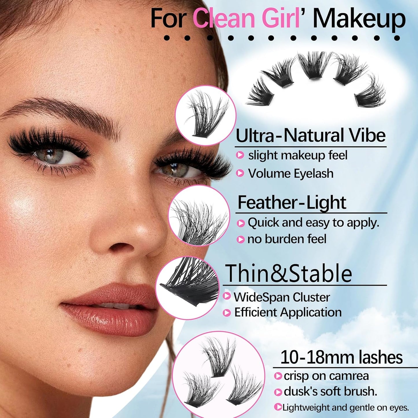 D Curl Volume Fake Eyelashes Lashes Cluster Kit Wispy Faux Mink Lashes 696Pcs Bulk Packs, DIY Individual Eyelash Extensions Wholesale Combo Pack with Glue|Tweezers|Removers-Velvo Beauty