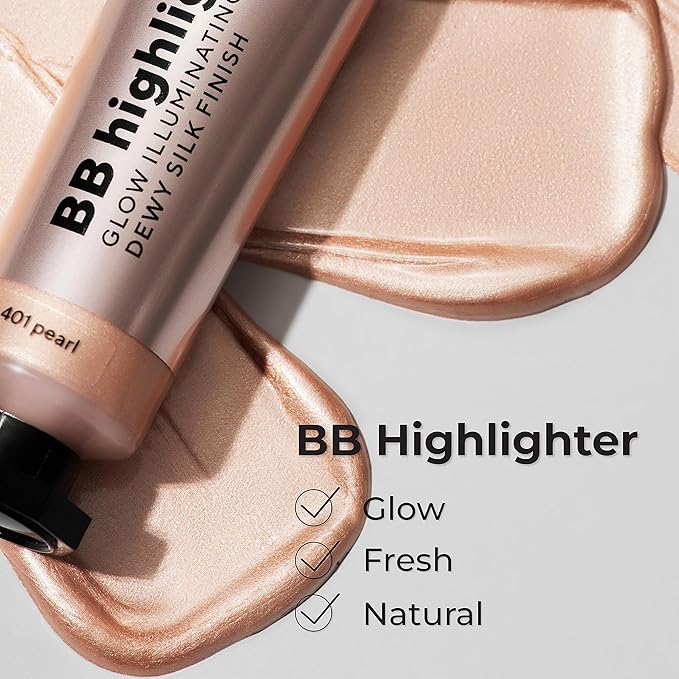 Lamel Dewy Cream BB Highlighter - Lightweight, Buildable and Luxuriously Glossy with Radiant, Natural-looking, Non-Greasy, Moisturizing, and Long-Lasting Formula for Flawless, Skin-Brightening - 401-Velvo Beauty