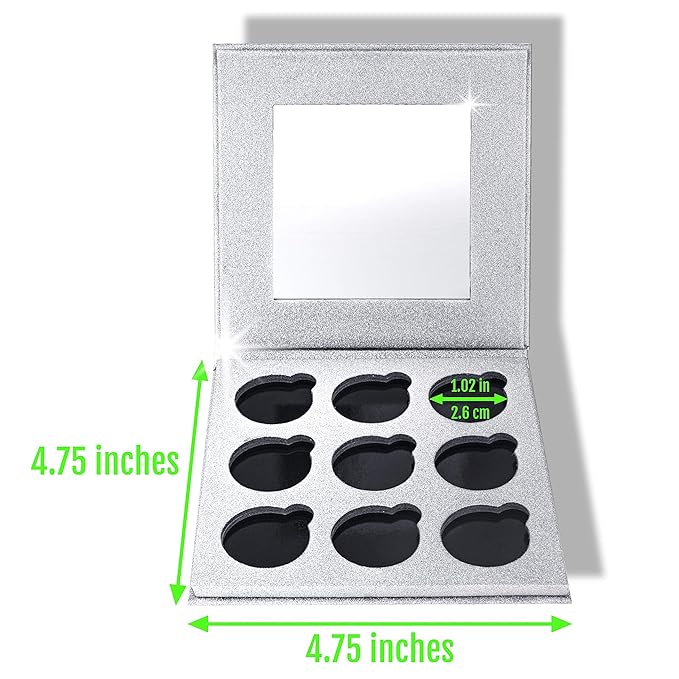 Glitter Mirror Empty Magnetic Reusable Eyeshadow Makeup Palette Case with Cover-Velvo Beauty