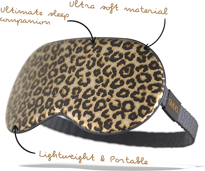 SMUG Satin Sleep Mask & Eye Mask | Travel Sleep Masks for Women & Men | Soft Sleeping Eye Mask to Nourish Skin & Reduce Dark Circles | Eye Sleep Mask Shades to Block Out Light | Animal-Velvo Beauty