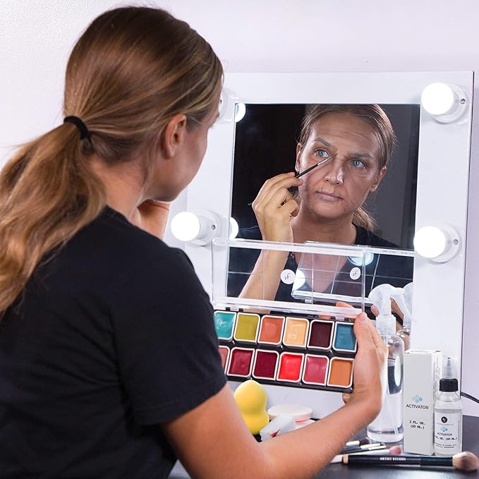 Complexion Alcohol-Activated Palette, Activator, and Remover Kit, Professional SFX Makeup Set-Velvo Beauty
