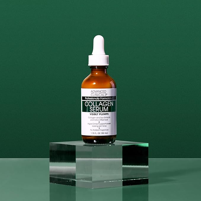 Advanced Clinicals Collagen Serum For Face | Visible Anti Aging Collagen Peptide Serum + Hyaluronic Acid Moisturizer Improves Look Of Wrinkles, Dry Skin, & Fine Lines, No added Fragrance, 2-Pack-Velvo Beauty