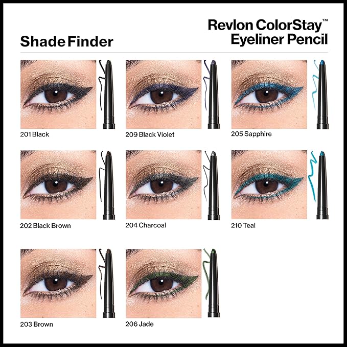 Revlon ColorStay Pencil Waterproof Eyeliner, Smudge-Proof, Eye Makeup with Built-In Sharpener, Packaging May Vary, 210 Teal, 0.01 oz-Velvo Beauty