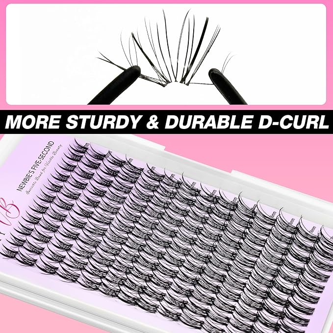 VEYESBEAUTY Lash Clusters Kit Eyelash Extensions Thin & Invisible Band DIY Individual False Eyelashes Newbie's Five-Second Series Lash Tray for Self-application, Sylph Lashes 8-18mm Mixed Length-Velvo Beauty