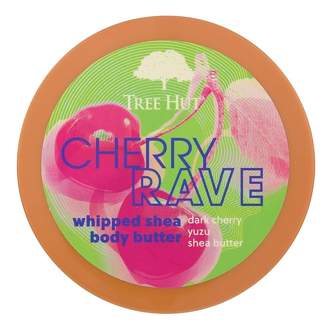 Tree Hut Cherry Rave Whipped Shea Body Butter | Long-lasting Hydration Leaves Skin Feeling Soft & Moisturized | Limited Edition Fall | Nourishing Essential Body Care | 8.4 fl oz.-Velvo Beauty