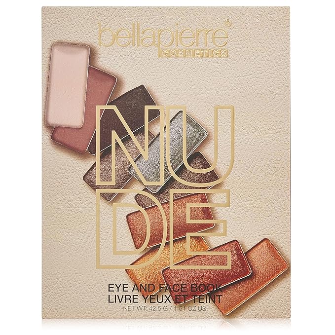 Bellapierre Nude Face & Eye Book Palette | 25 Eyeshadow Shades with Blush, Bronzer, & Highlighter | Non-Toxic & Paraben Free | Vegan & Cruelty-Free-Velvo Beauty