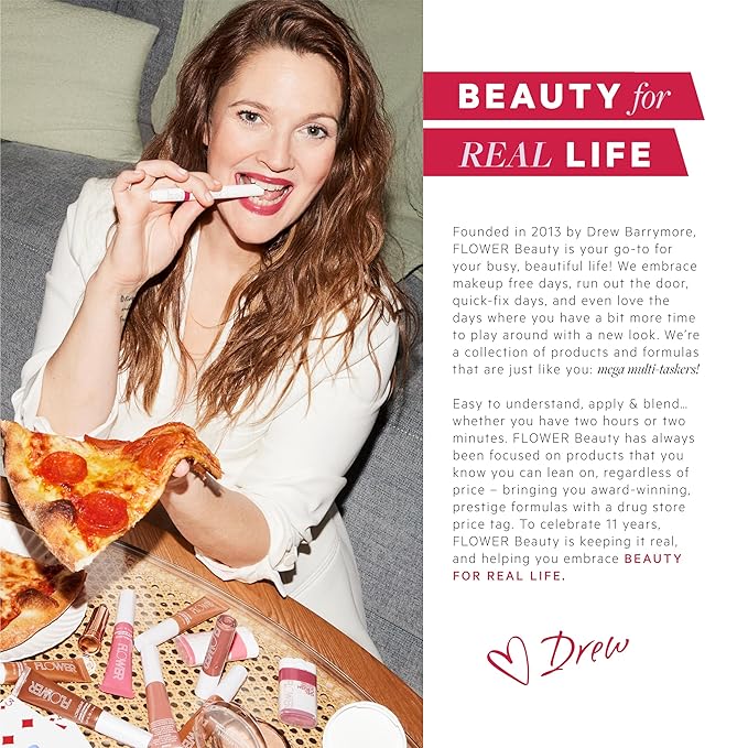 FLOWER BEAUTY By Drew Barrymore Petal Pout Lip Mask - Hydrating + Moisturizes Lips - Mango + Cocoa Butter - Lip Tint - Natural Color + Semi-Glossy Finish (Nectar)-Velvo Beauty