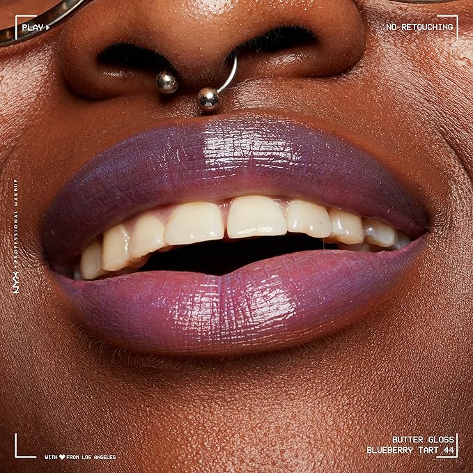 NYX PROFESSIONAL MAKEUP Butter Gloss, Non-Sticky Lip Gloss - Blueberry Tart (Periwinkle Blue)-Velvo Beauty