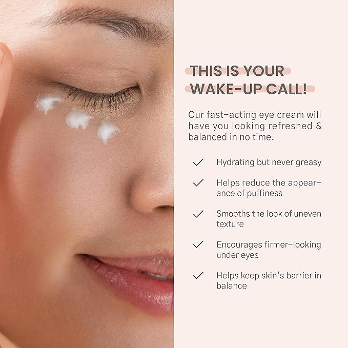 Karuna - Wake Up Eye Cream with Coffee Cherry & Tri-Peptides, Caffeine Eye Cream, Under Eye Brightener, Anti Aging Serum, Moisturizer for Puffiness, Boost Collagen for Fine Lines & Dark Circles, 15 ml-Velvo Beauty
