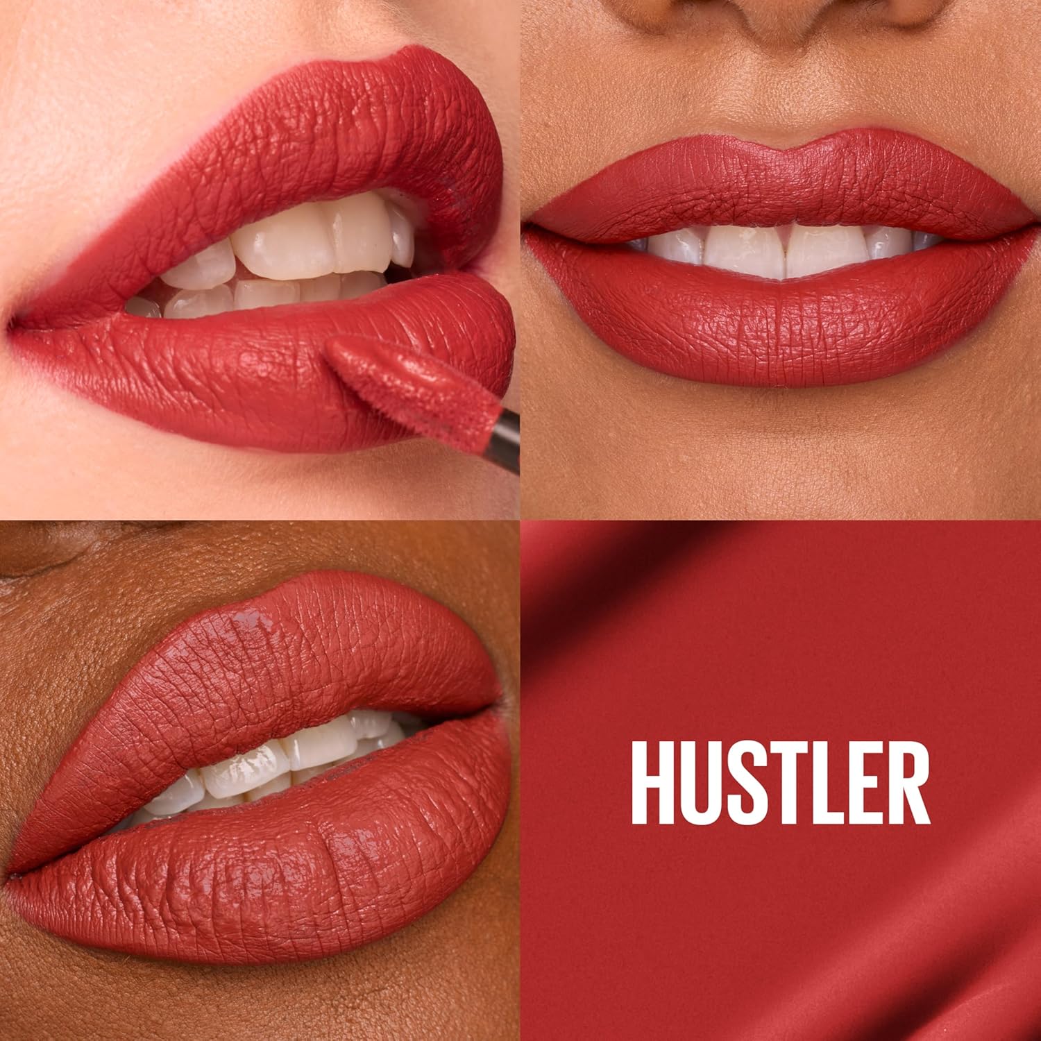 Maybelline Super Stay Matte Ink Liquid Lipstick Makeup, Long Lasting High Impact Color, Up to 16H Wear, Hustler, Red Brown, 1 Count, Packaging May Vary-Velvo Beauty
