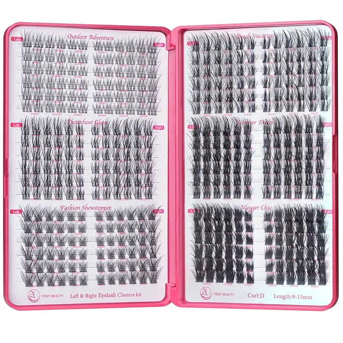 Fluffy Lash Clusters - 360Pcs Natural 0.05D Eyelash Clusters, Left & Right Eyelashes, Urtra Lightweight Cat Eye Clusters for Starter DIY at Home(Eyelashes Only)-Velvo Beauty