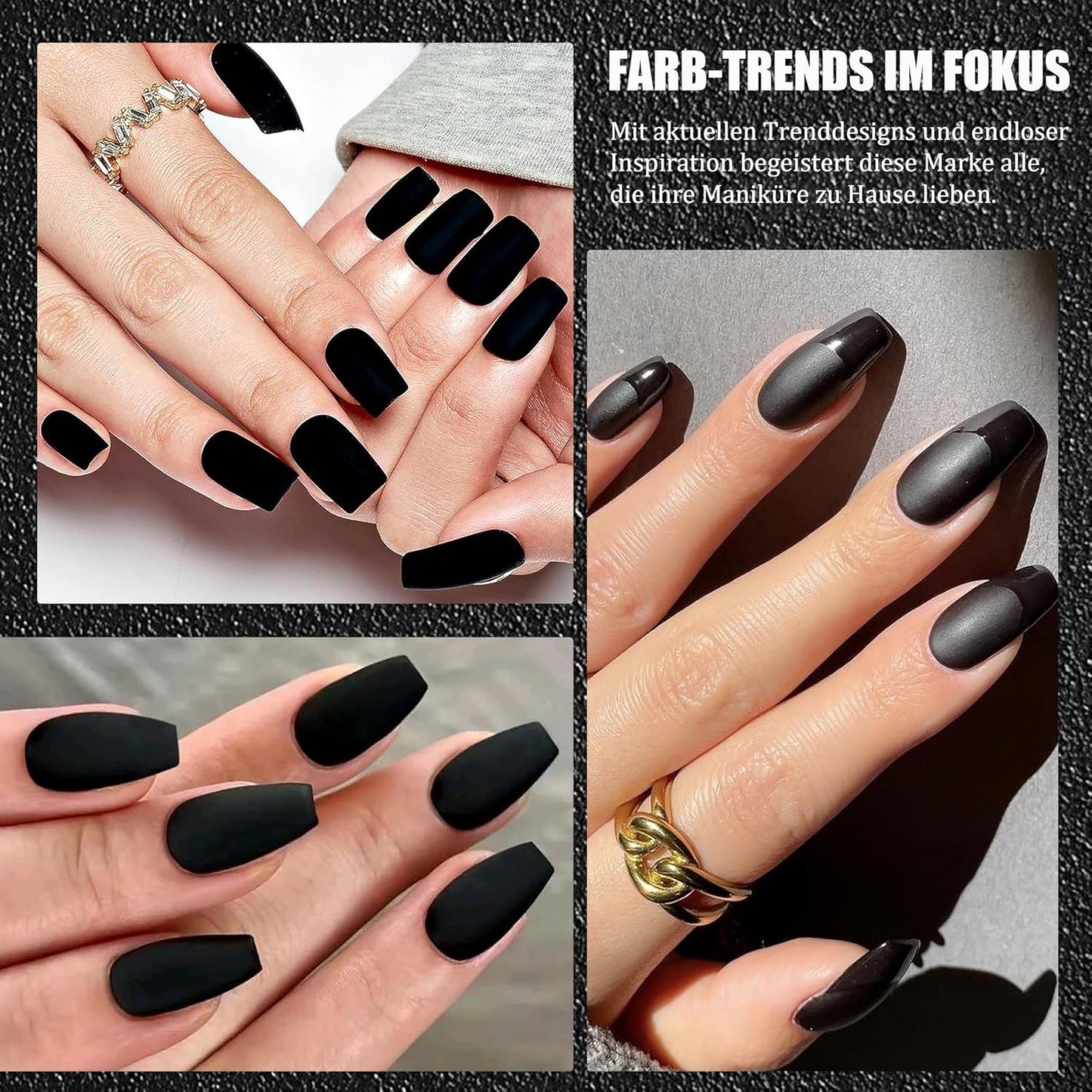 Matte Black Nail Polish - Matte Finish Black Fingernail Polish - Fast Drying Nail Varnish Mist Effect - Silky Velvet Nail Lacquer For Women Girls Manicure DIY at Home - No Need Bake-Velvo Beauty