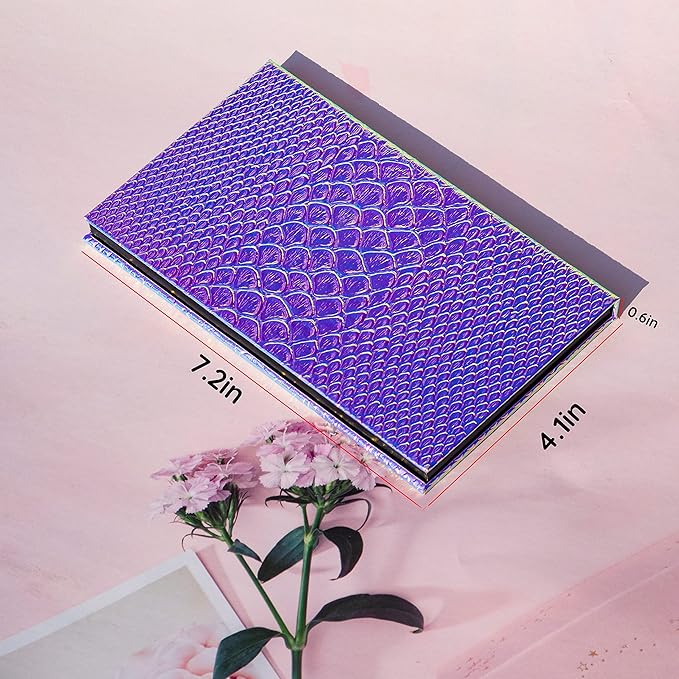 Mermaid Empty Magnetic Palette, Fish scale Empty Magnetic Palette for Highlighters Eyeshadows Lipstick Blush Powder Rectangle Large size (Fish Scales)-Velvo Beauty