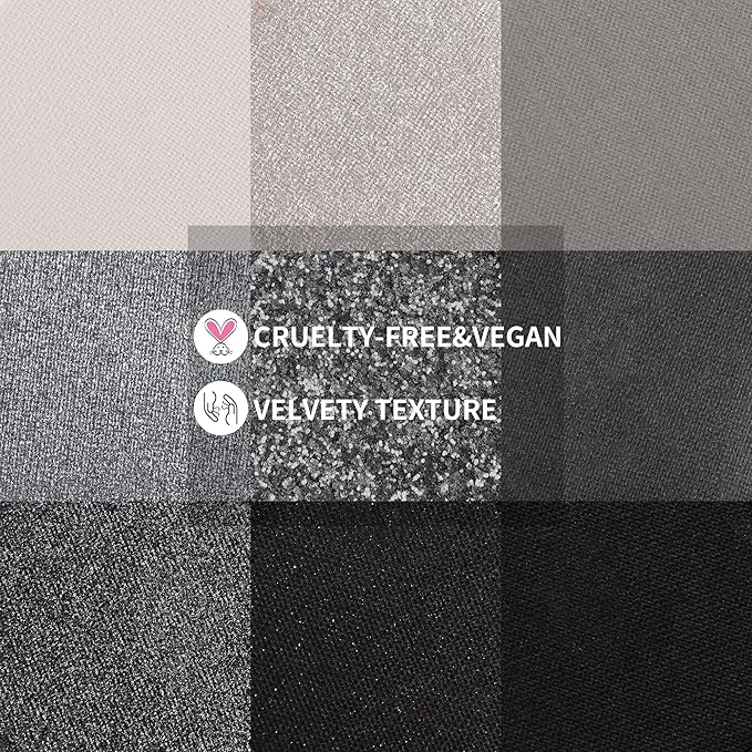 docolor Eyeshadow Palette 9 Colors Black Eyeshadow Gemstone Shadow Palette Highly Pigmented Mattes Shimmers Smokey Glitter Cream Colorful Powder Blendable Long Lasting Waterproof Makeup Palette-Velvo Beauty