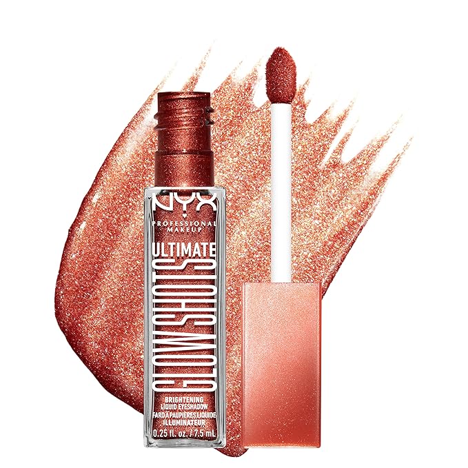 NYX PROFESSIONAL MAKEUP Ultimate Glow Shots, Liquid Eyeshadow, Long-Lasting Shimmer Eye Shadow with Vitamin C - Clementine Fine-Velvo Beauty