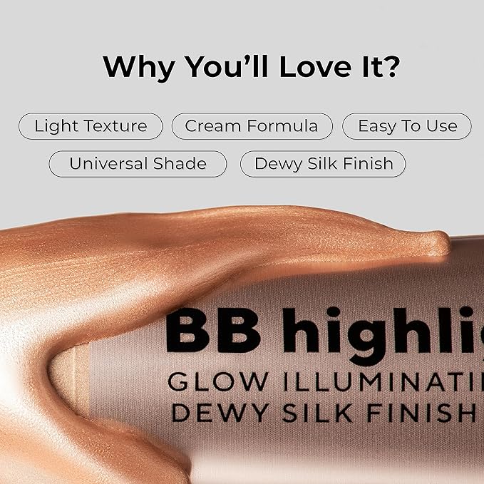Lamel Dewy Cream BB Highlighter - Lightweight, Buildable and Luxuriously Glossy with Radiant, Natural-looking, Non-Greasy, Moisturizing, and Long-Lasting Formula for Flawless, Skin-Brightening - 402-Velvo Beauty