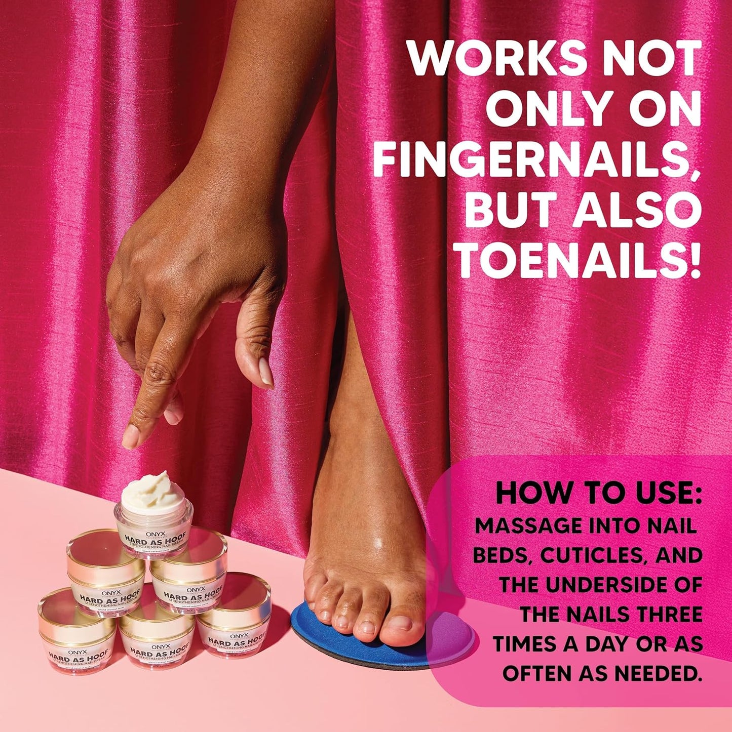 Onyx Professional Hard as Hoof Nail Strengthening Cream, Coconut Scent - Nail Growth and Conditioning Cuticle Cream Stops Splits, Chips, Cracks & Strengthens Nails, 1 oz-Velvo Beauty