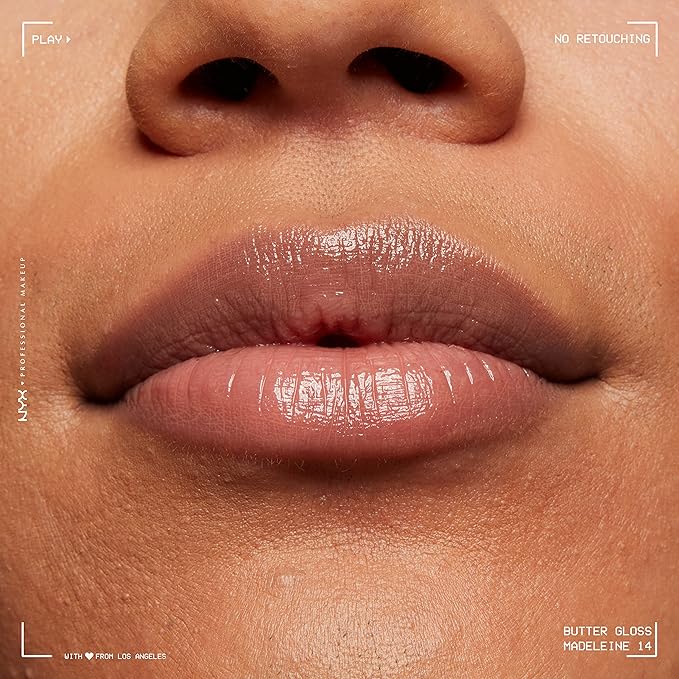 NYX PROFESSIONAL MAKEUP Butter Gloss, Non-Sticky Lip Gloss - Madeleine (Mid-Tone Nude)-Velvo Beauty