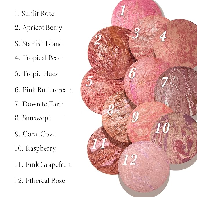 LAURA GELLER NEW YORK Baked Blush-n-Brighten Marbleized Blush + Angled Brush (04 Ethereal Rose, 47mm)-Velvo Beauty