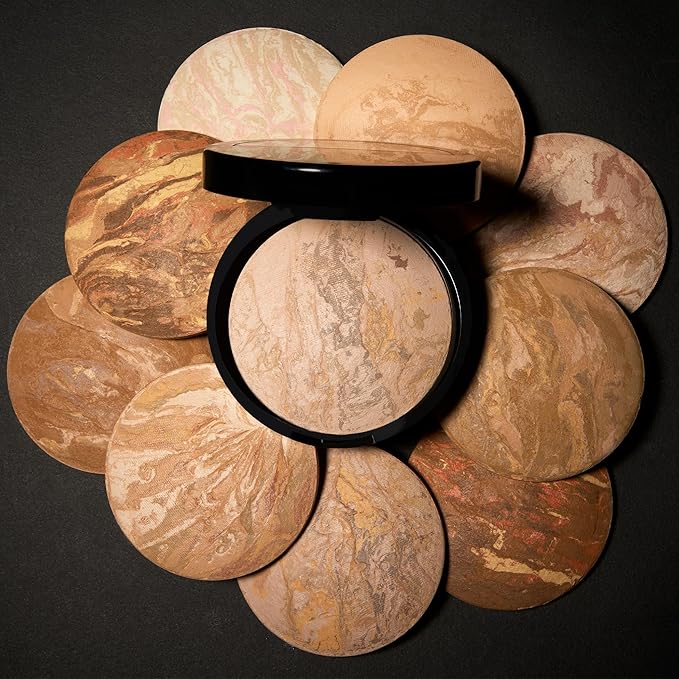 LAURA GELLER NEW YORK Award-Winning Baked Balance-n-Brighten Color Correcting Powder Foundation - Deep - Buildable Light to Medium Coverage - Demi-Matte Natural Finish-Velvo Beauty