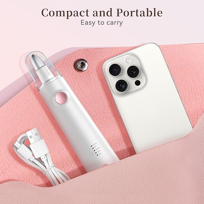 Electric Nail Drill, 8-in-1 Cordless Electric Nail File with LED Light, 5 Speeds Rechargeable Manicure and Pedicure Kit Hand Foot Care Tool for Nail Grinder Trim Polish for Women Baby-Velvo Beauty
