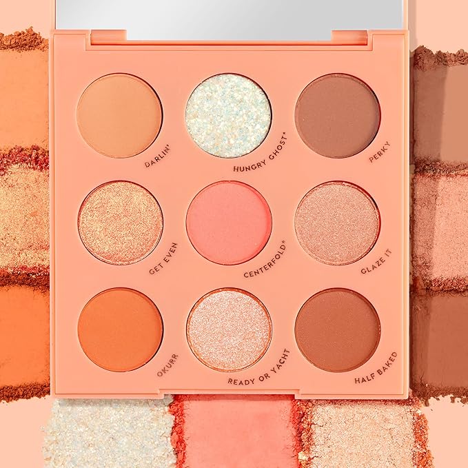 ColourPop Baby Got Peach Shadow Palette - Orange & Coral Shadows with Metallic, Matte and Glitter Finishes - High-Pigment Makeup with a Long-Wearing Formula (0.3 oz)-Velvo Beauty