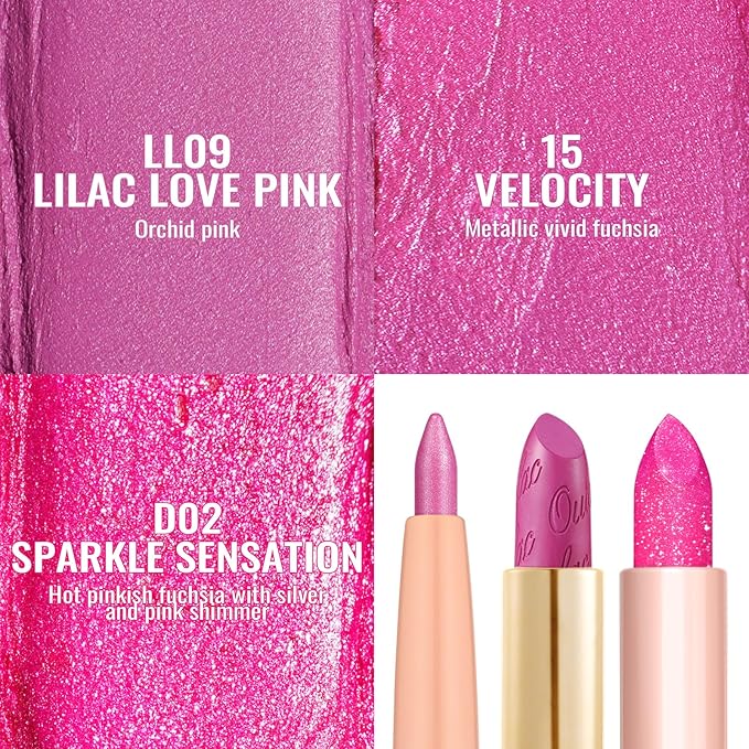 Oulac Lipstick & Lipliner Set 3PCS High Impact Lipcolor with Moisturizing Formula, Vegan Beauty, Full-Coverage Lip Color, Gift Lipstick for Women, LL09+15+D02-Velvo Beauty