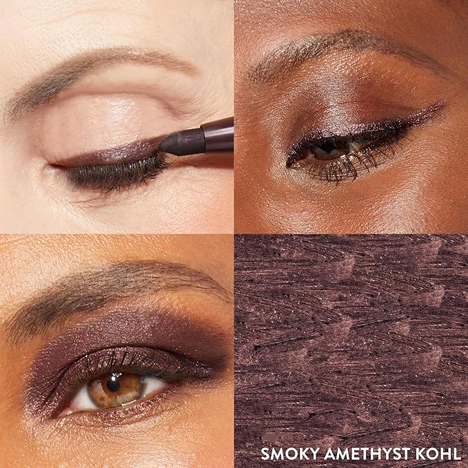 LAURA GELLER NEW YORK Kajal Longwear Kohl Eyeliner Pencil Duo - Dark Brown & Smoky Amethyst - Caffeine and Vitamin E - Smooth & Blendable Liner - Built-In Sharpener-Velvo Beauty