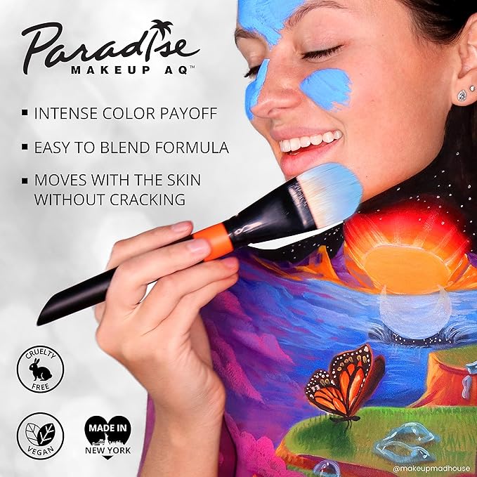Mehron Makeup Paradise Makeup AQ 8 Color Basic Palette | Magnetic Refillable Body Paint & Face Paint Palette | Professional Water Activated Makeup for Costumes, SFX, Halloween, & Cosplay-Velvo Beauty