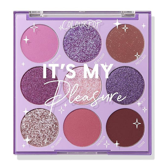 ColourPop Eyeshadow Palette - Eye Makeup Palette with Matte, Metallic, Matte Sparkle & Glitter Finishes - High-Pigment Eye Makeup with a Long-Wearing Formula - It's My Pleasure (0.3 oz)-Velvo Beauty