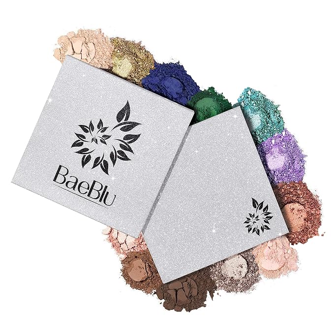 Glitter Mirror Empty Magnetic Reusable Eyeshadow Makeup Palette Case with Cover-Velvo Beauty