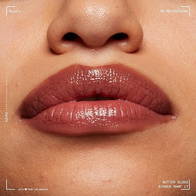 NYX PROFESSIONAL MAKEUP Butter Gloss, Non-Sticky Lip Gloss - Ginger Snap (Chocolate Brown)-Velvo Beauty