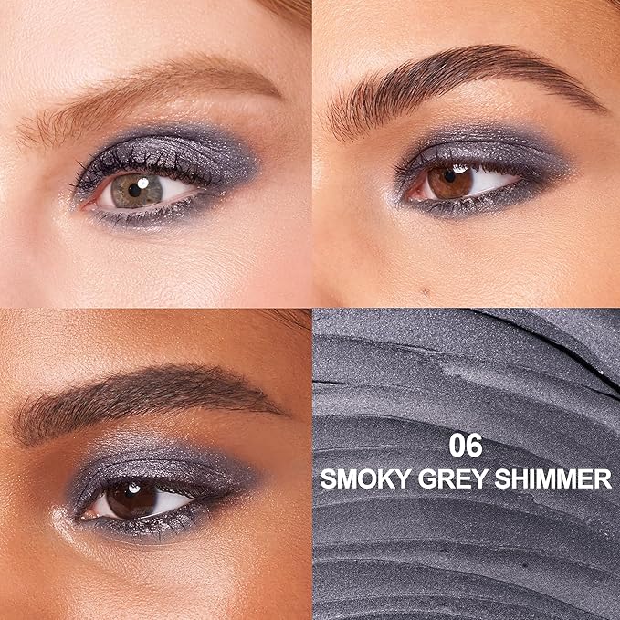 FV Cream Shimmer Eyeshadow Stick,Long Lasting & Waterproof, Multi-Use & High Pigment Eyeshadow Makeup Stick, Smoky Grey Shimmer-Velvo Beauty