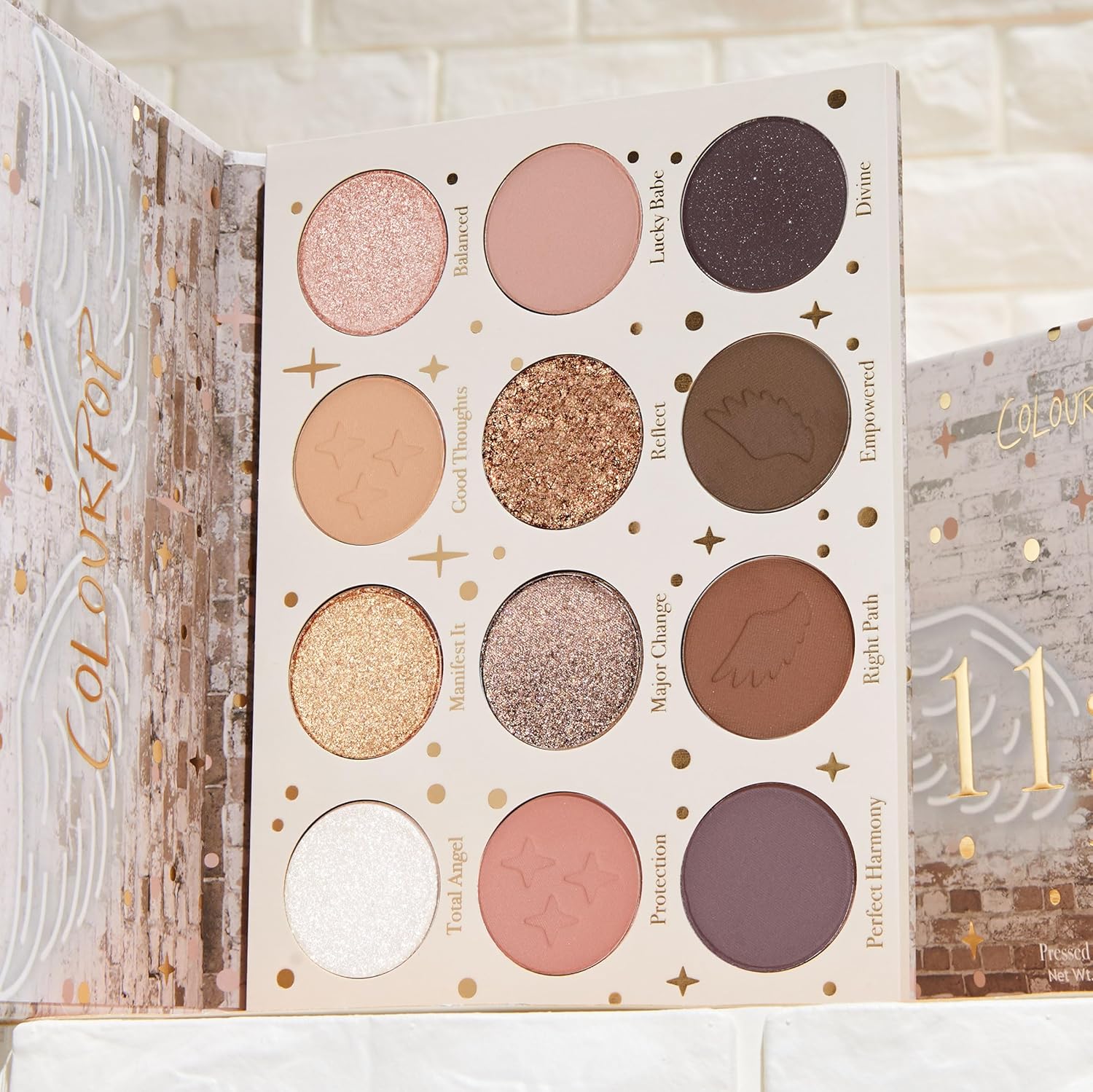 ColourPop 11:11 Eyeshadow Palette - Warm Nude Eye Makeup Palette with Matte, Metallic, Matte Sparkle & Glitter Finishes - High-Pigment Eye Makeup with a Long-Wearing Formula (0.46 oz)-Velvo Beauty