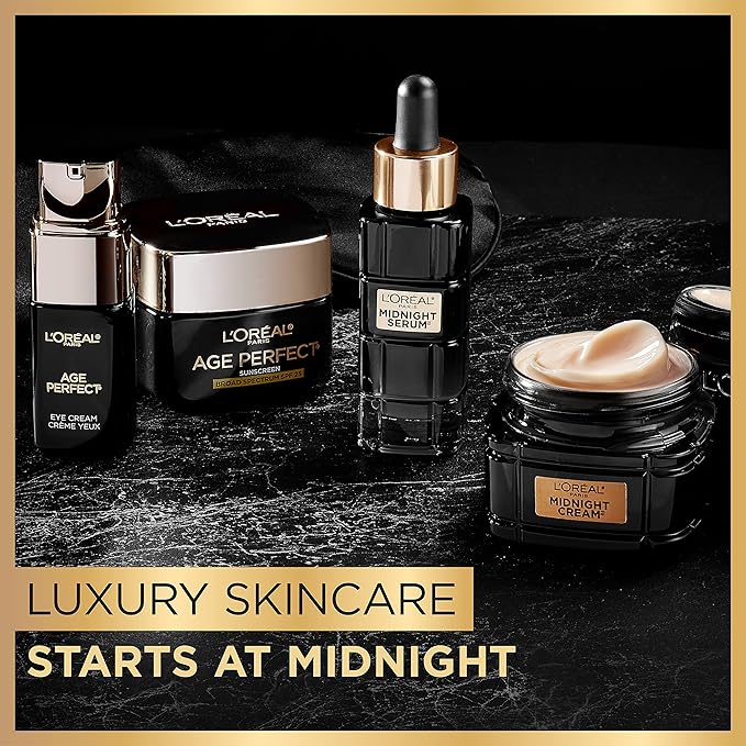 L'Oreal Paris Age Perfect Anti-Aging Midnight Face Serum, Reduce Wrinkles 1oz + Eye Cream Sample-Velvo Beauty