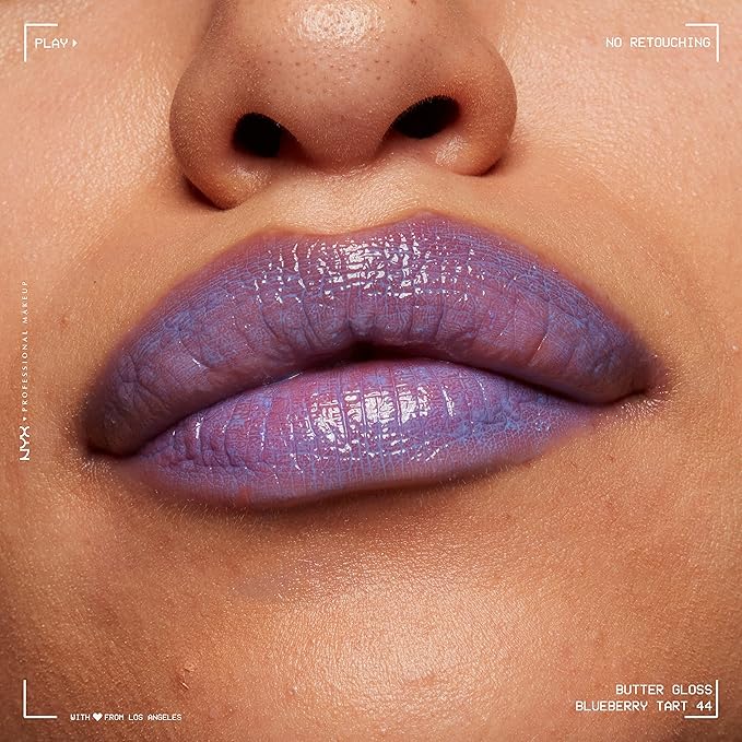 NYX PROFESSIONAL MAKEUP Butter Gloss, Non-Sticky Lip Gloss - Blueberry Tart (Periwinkle Blue)-Velvo Beauty