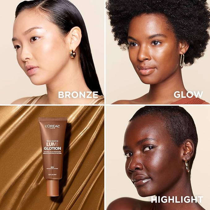 L'Oreal Paris Makeup True Match Lumi Glotion, Natural Glow Enhancer, Illuminator Highlighter, Bronzing Drops For a Sun-Kissed Glow, 904 Deep-Velvo Beauty