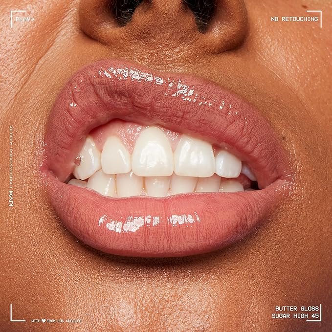 NYX PROFESSIONAL MAKEUP Butter Gloss Brown Sugar, Non-Sticky Lip Gloss - Sugar High (Peachy Light Nude)-Velvo Beauty