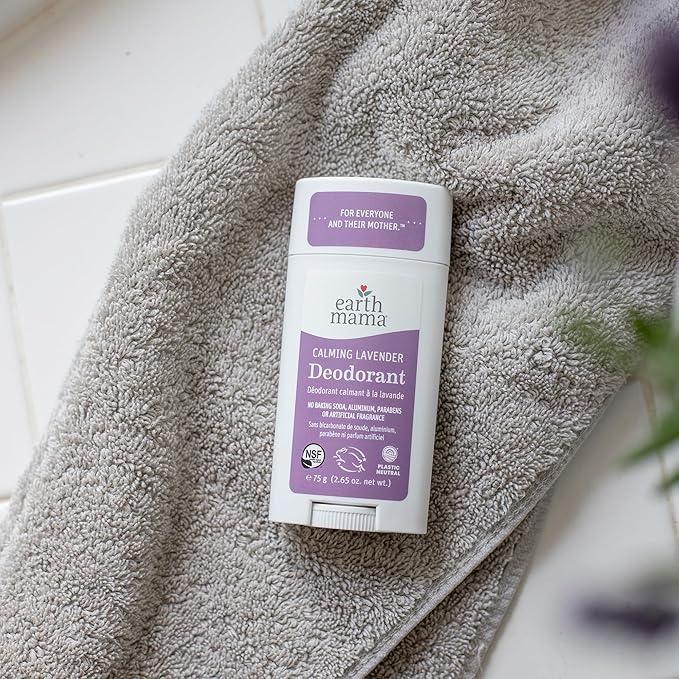 Earth Mama Calming Lavender Deodorant | Safe for Sensitive Skin, Pregnancy and Breastfeeding, Contains Organic Lavender, Calendula and Coconut Oil, No Baking Soda or Aluminum, 2.65-Ounce-Velvo Beauty