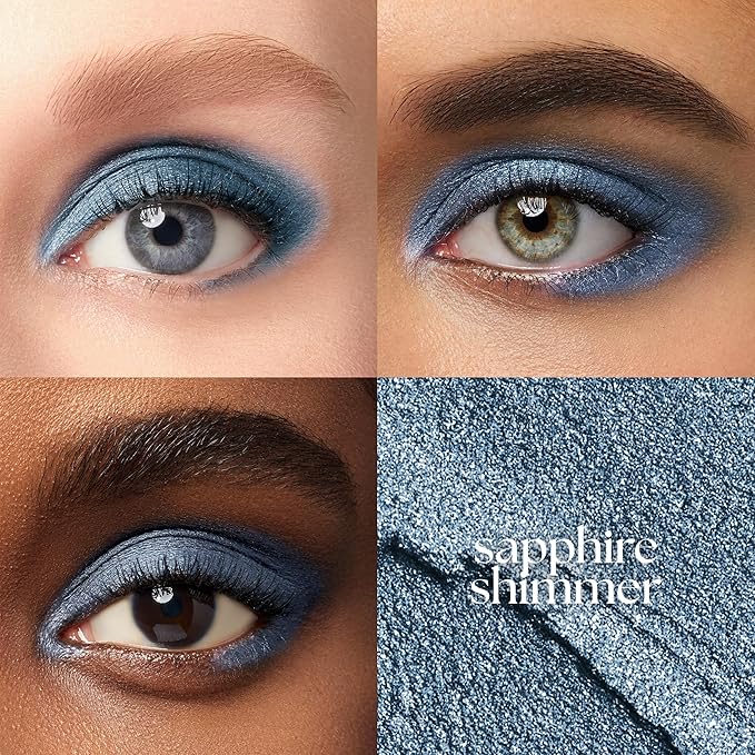 Julep Eyeshadow 101 Cream-to-Powder Waterproof Shadow Stick – Sapphire Shimmer – Long-Lasting, Crease-Proof, Jewel Toned Blue Shimmer Cream Eyeshadow with Built-in Smudger-Velvo Beauty
