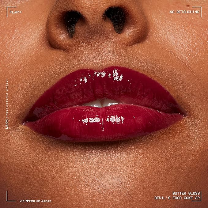 NYX PROFESSIONAL MAKEUP Butter Gloss, Non-Sticky Lip Gloss - Devil's Food Cake (Deep Plum)-Velvo Beauty