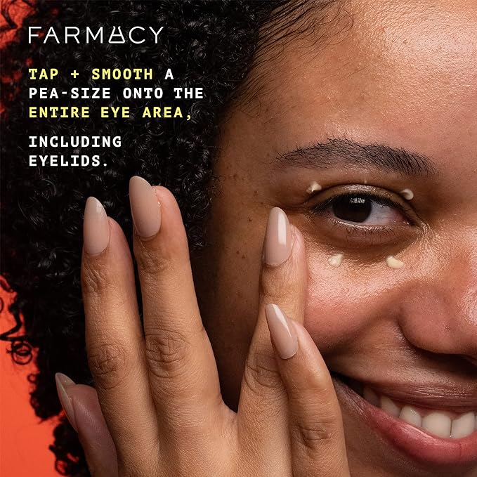 Farmacy Brightening Eye Cream - Wake Up Honey Under Eye Cream for Dark Circles + Puffiness - Caffeine Eye Cream Enriched with Vitamin C + Cranberry Peptide to Smooth Wrinkles Over Time (15ml)-Velvo Beauty