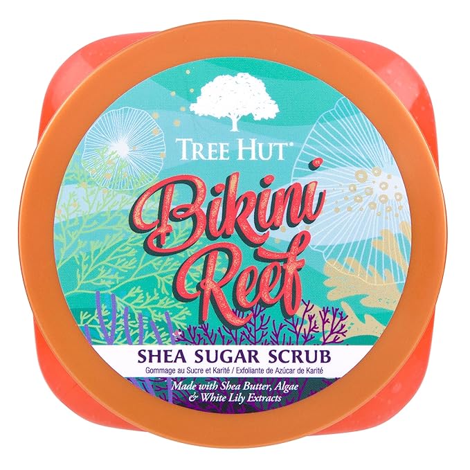 Tree Hut Bikini Reef Shea Sugar Scrub | Exfoliating Body Scrub Removes Dead, Dry Skin for a Soft & Hydrated Feel | Nourishing Essential Body Care | 18 fl oz.-Velvo Beauty