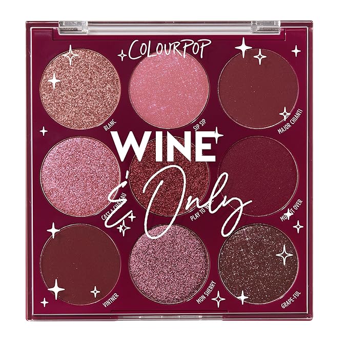 ColourPop Wine & Only Eyeshadow Palette - Deep Red & Burgundy Eye Makeup Palette with Matte, Metallic and Matte Sparkle Finishes - High-Pigment Eye Makeup with a Long-Wearing Formula (0.3 oz)-Velvo Beauty