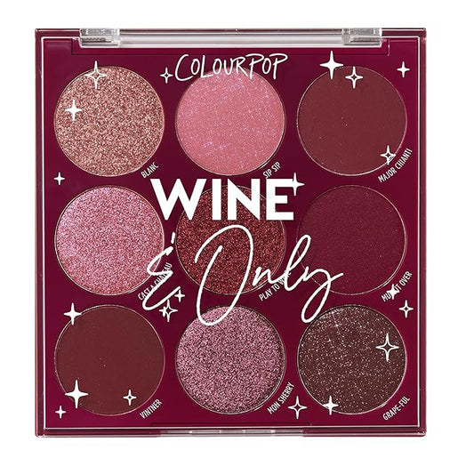 ColourPop Wine & Only Eyeshadow Palette - Deep Red & Burgundy Eye Makeup Palette with Matte, Metallic and Matte Sparkle Finishes - High-Pigment Eye Makeup with a Long-Wearing Formula (0.3 oz)-Velvo Beauty