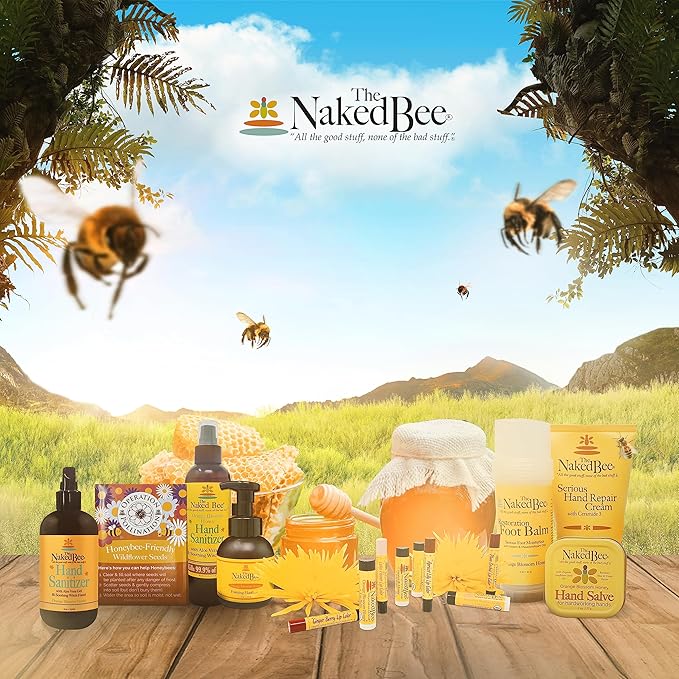 The Naked Bee Lip Balm in Orange Blossom Honey, Grapefruit Blossom Honey, and Pomegranate & Honey, 0.15 oz, 3 Pack-Velvo Beauty